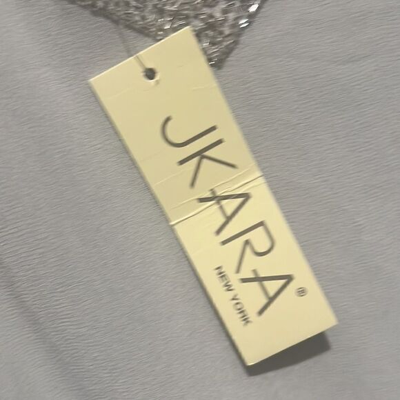 J Kara Women's Beaded Bottom with Sheer Elegant Top Dress Silver Grey Size 8 - Picture 8 of 8